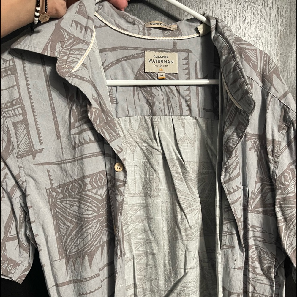 Quiksilver Printed Button Down Shirt - image 1